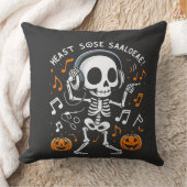 踊りスケルトンハロウィーン音楽パーティーTシャツ クッション (ブランケット)