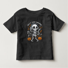 踊りスケルトンハロウィーン音楽パーティーTシャツ トドラーTシャツ