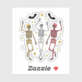 踊りスケルトンハロウィーン シール (シート)