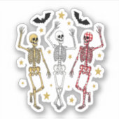 踊りスケルトンハロウィーン シール (正面)