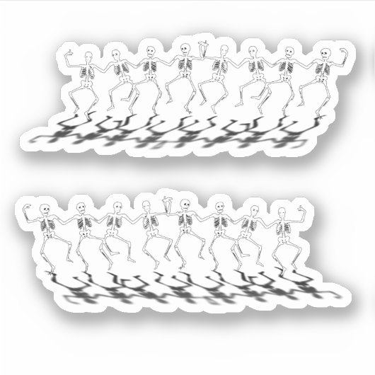 踊りスケルトンハロウィーン シール (正面)