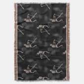 踊りスケルトンハロウィーン スローブランケット (正面縦)