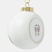 踊りスケルトンハロウィーン セラミックボールオーナメント (左)