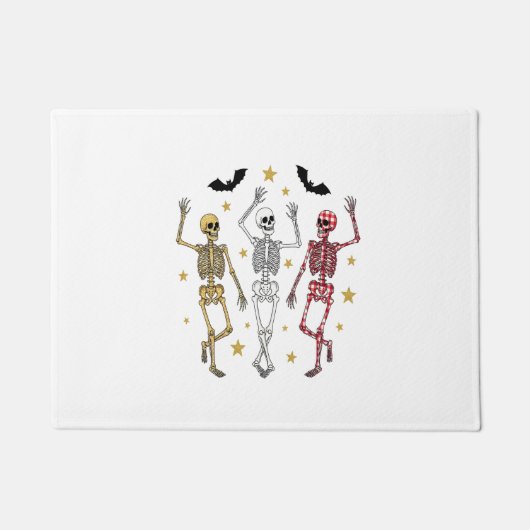 踊りスケルトンハロウィーン ドアマット (正面)