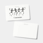 踊りスケルトンハロウィーン バッジ (正面＆裏面)