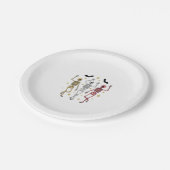 踊りスケルトンハロウィーン ペーパープレート (アングル)