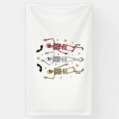 踊りスケルトンハロウィーン 横断幕 (縦)