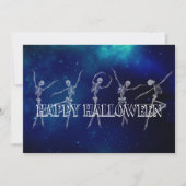 踊りスケルトンハローウィンパーティダンスパーティー カッコいい 招待状 (正面)