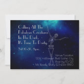 踊りスケルトンハローウィンパーティダンスパーティー カッコいい 招待状 (裏面)