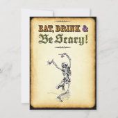 踊りスケルトンハローウィンパーティ招待状 招待状 (裏面)