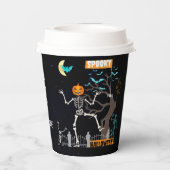 踊りスケルトンハローウィンパーティ紙カップ 紙コップ (裏面)