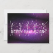 踊りスケルトンハローウィンパーティ衣装パーティー 招待状 (正面)