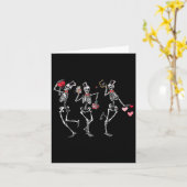 踊りスケルトンハートヴァレンティーンズデイメンズウィメンズK カード (黄色い花)