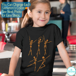 踊りスケルトンバレエダンサーのバレリーナおもしろい Tシャツ