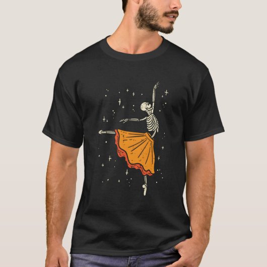 踊りスケルトンバレリナバレエダンスハロウィーン Tシャツ (正面)