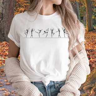 踊りスケルトンバレリーナスバレエ Tシャツ