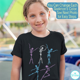 踊りスケルトンバレリーナ不気味なバレエダンサー Tシャツ