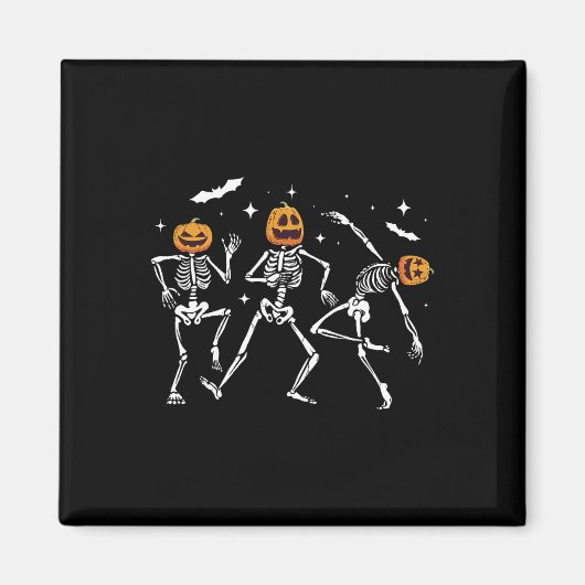 踊りスケルトンパンプキンハロウィーン マグネット (正面)
