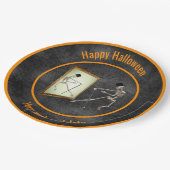 踊りスケルトンパーソナライズされたハロウィーン ペーパープレート (アングル)
