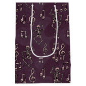 踊りスケルトンミュージックノートハロウィーン ミディアムペーパーバッグ (裏面)