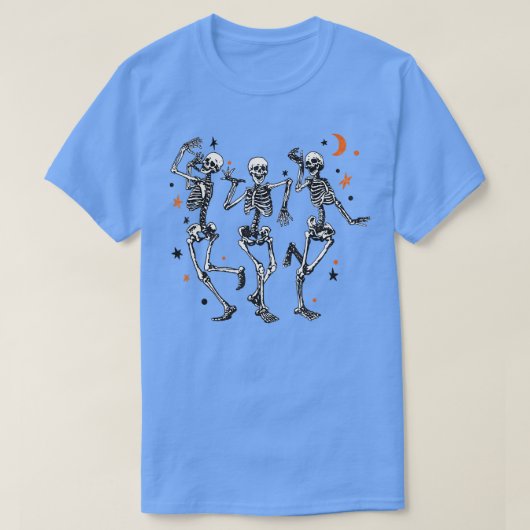 踊りスケルトンムーンハロウィーン10月 Tシャツ (デザイン正面)