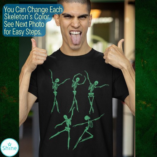 踊りスケルトン不気味な不気味な邪悪なハロウィーン Tシャツ