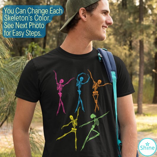 踊りスケルトン不気味な不気味な面白いハロウィーン Tシャツ