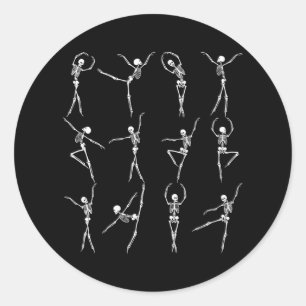 踊りスケルトン不気味バレエダンサーYoga ラウンドシール