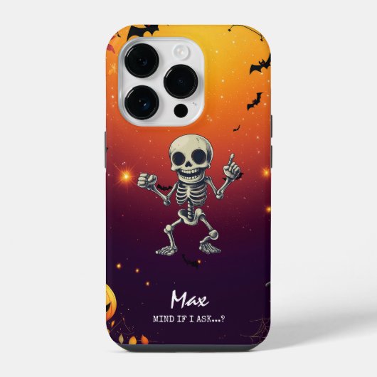 踊りスケルトン不気味-おもしろい全年 iPhoneケース (裏面)
