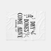 踊りスケルトン乾いた来骨生きバイブル聖句 フリースブランケット (正面(横))