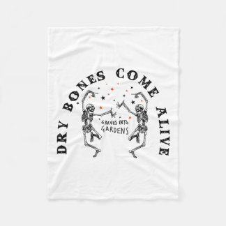 踊りスケルトン乾いた来骨生きバイブル聖句 フリースブランケット