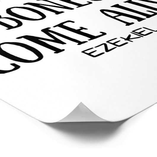 踊りスケルトン乾いた来骨生きバイブル聖句 ポスター (角)