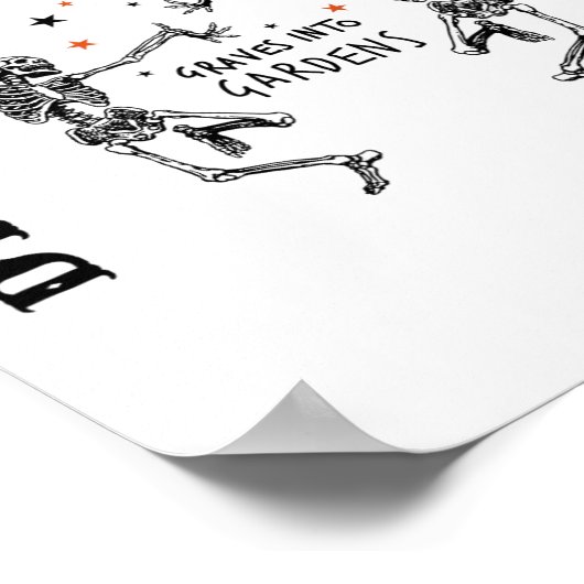 踊りスケルトン乾いた来骨生きバイブル聖句 ポスター (角)