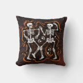 踊りスケルトン面白いハロウィーンパーティー クッション (正面)