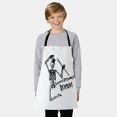 踊りスケルトン(名前あり) エプロン (着用した状態)