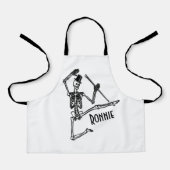 踊りスケルトン(名前あり) エプロン (正面)