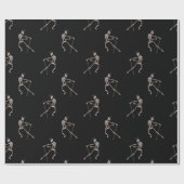 踊りスケルトン(黒) ラッピングペーパー (フラット)