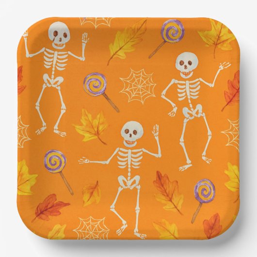 踊りスケルトン、Natasha Us ペーパープレート (正面)