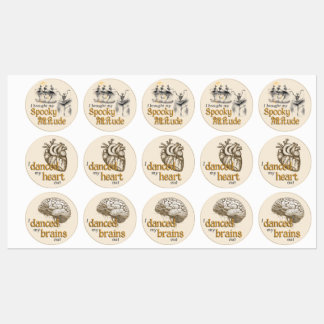 踊りスケルトンHalloween参加ステッカー ラベル