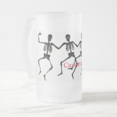 踊りスケルトンHalloween Thunder_Cove フロストグラスビールジョッキ (正面左)