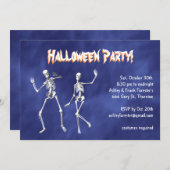 踊りスケルトンinパープルヘイズハロウィーン招待状 招待状 (正面/裏面)
