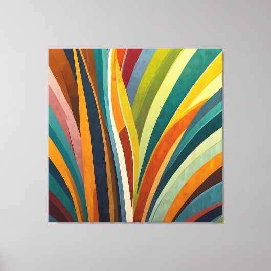 踊りストライプの色 キャンバスプリント (正面)