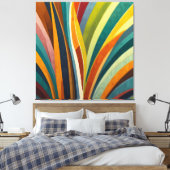 踊りストライプの色 キャンバスプリント (インサイチュ (寝室))