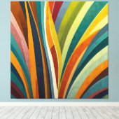 踊りストライプの色 キャンバスプリント (インサイチュ (ウッドフロア))