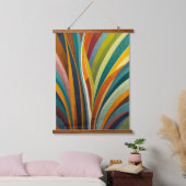 踊りストライプの色 吊り下げ型タペストリー (寝室)