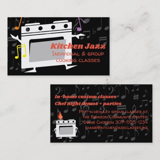 踊りストーブ料理級シェフケータリング 名刺 (正面/裏面)