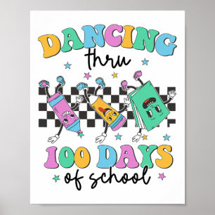 踊りスルー100日のスクールキッズ100日Brig ポスター