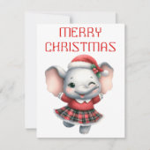 踊りゾウふくらはぎ – クリスマスカード (正面)