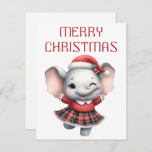 踊りゾウふくらはぎ – クリスマスカード (正面/裏面)