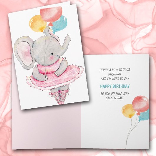 踊りゾウ風船誕生日カード シーズンカード